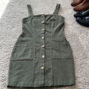Olive green corduroy dress